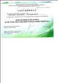 Департамент образования мэрии города Новосибирска МКУДПО "Городской центр образования и здоровья "Магистр"Сертификат "Инклюзивная практика в системе образования города Новосибирска"